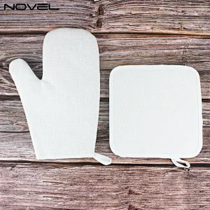 Popular Cotton Linen Sublimation Blank Heat Protection Gloves