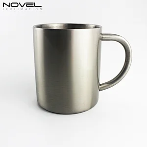 300ml Silver Color Sublimation Stainless Steel C handle Mug