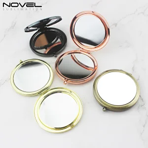 2021 Amazon Mini High Quality Cosmetic Small Pocket Hand Mirror Exquisite Round Shape Metal Sublimation Make-up Mirror