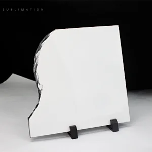 With a flat surface white coated photo sublimation rock slate