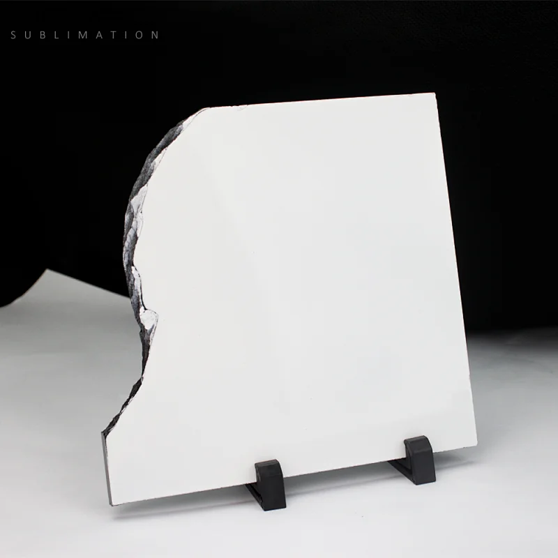 With a flat surface white coated photo sublimation rock slate
