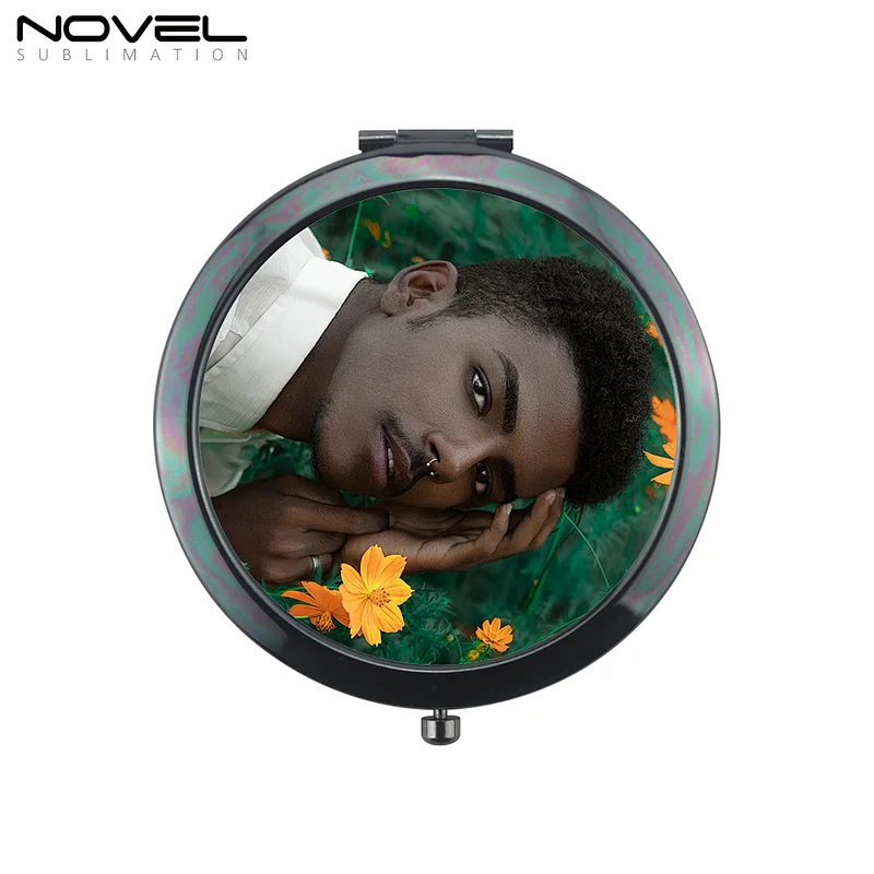 2021 Amazon Mini High Quality Cosmetic Small Pocket Hand Mirror Exquisite Round Shape Metal Sublimation Make-up Mirror