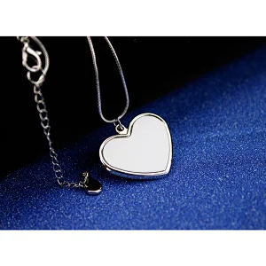 Heart Shape Sublimation Blank Metal Pendant Necklace Jewelry