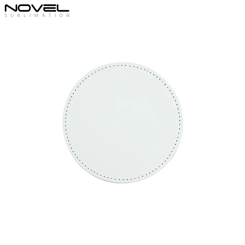 Customized Blank Heat Transfer PU Leather Coaster for Round Shape