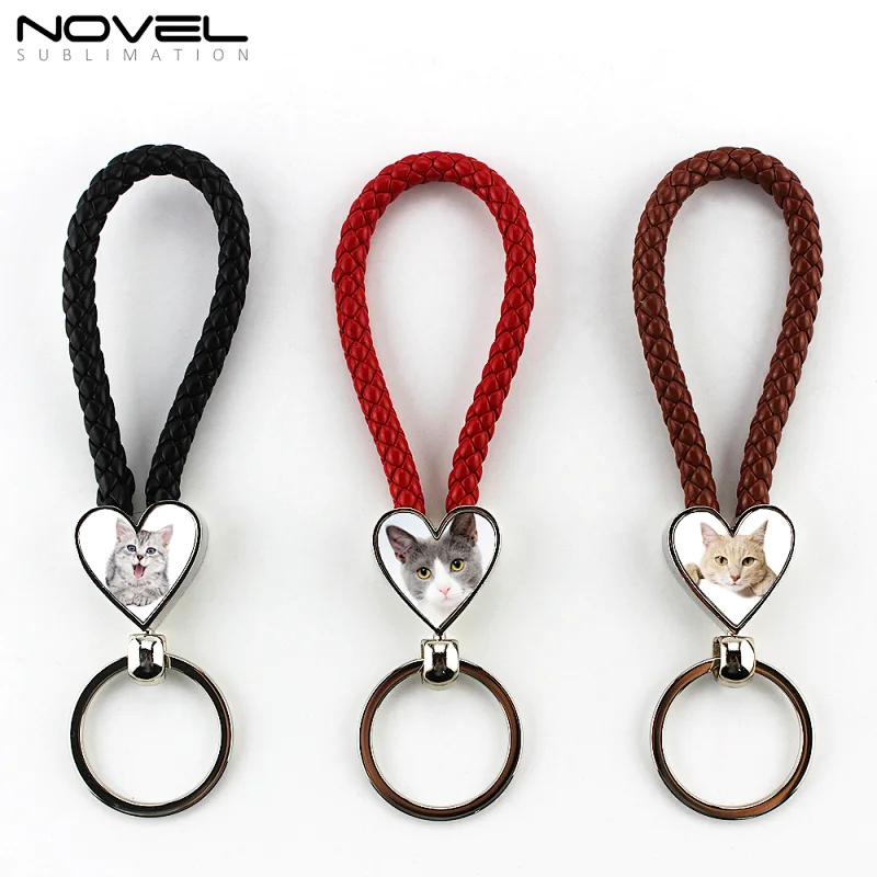 3 Colors available Sublimation Blank Hanging Rope Key chain