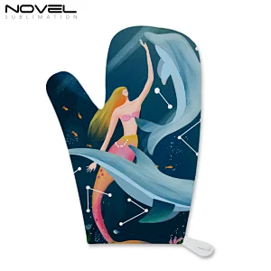 Popular Cotton Linen Sublimation Blank Heat Protection Gloves