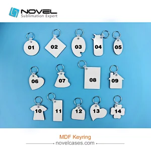 Wholesale cheap sublimation leaf shaped photo MDF keychain,DIY keyring