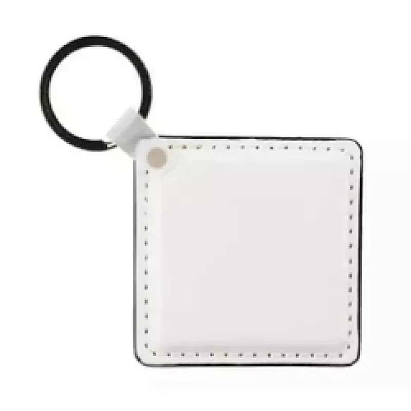 Blank DIY Promotional Keychains Double-sided Printable Custom Sublimation PU Leather Keyrings