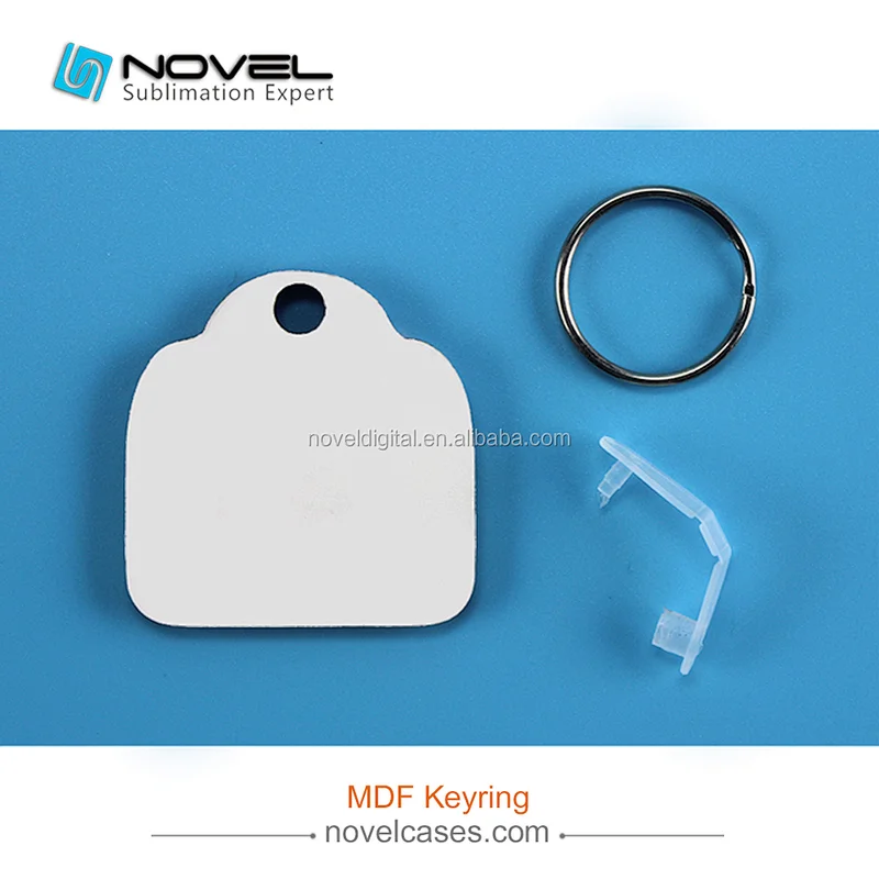High Quality Sublimation Blank MDF Keyring, Printable Keychain