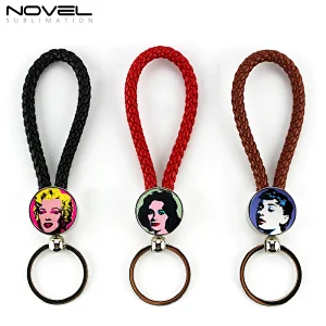 3 Colors available Sublimation Blank Hanging Rope Key chain
