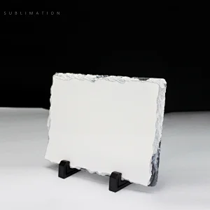 With a flat surface white coated photo sublimation rock slate