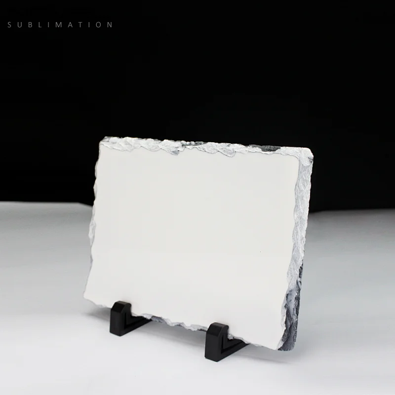 With a flat surface white coated photo sublimation rock slate