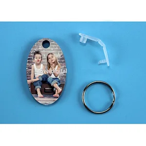 Wholesale cheap sublimation leaf shaped photo MDF keychain,DIY keyring