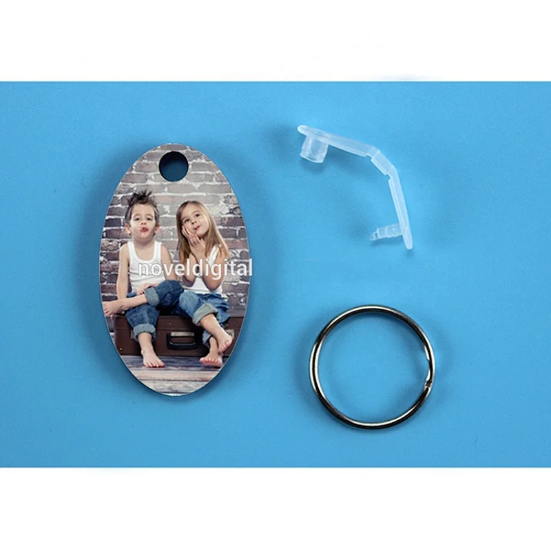Wholesale cheap sublimation leaf shaped photo MDF keychain,DIY keyring