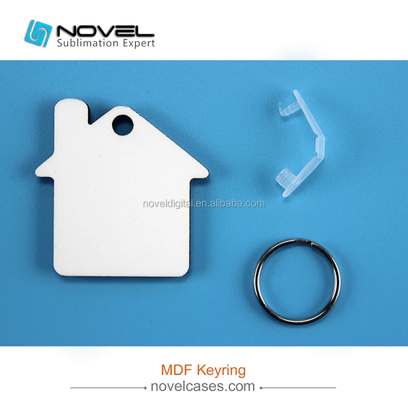 High Quality Sublimation Blank MDF Keyring, Printable Keychain