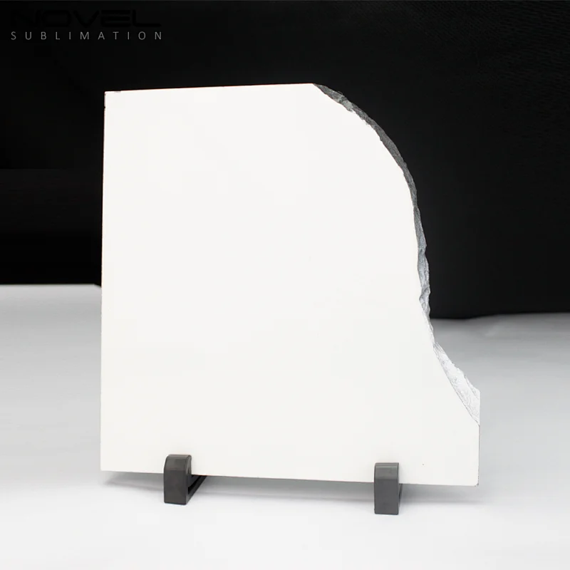 With a flat surface white coated photo sublimation rock slate