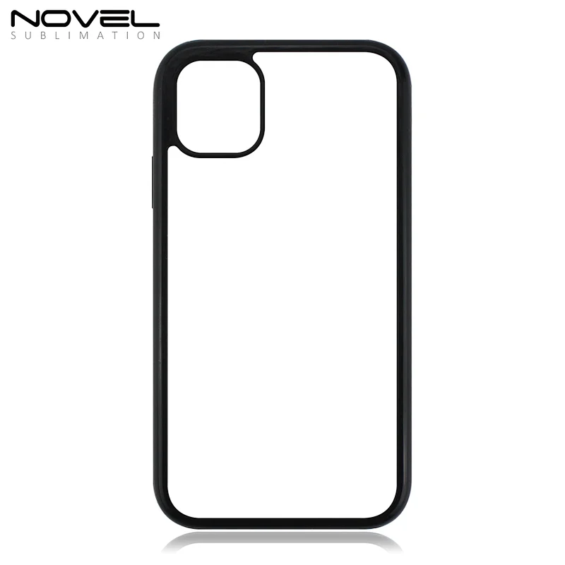 Plastic outside and Rubber inside two layers Phone Cases Dye Sublimation Blank 2D Phone case for IP 11 Pro