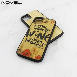 Blank Bamboo Sublimation Phone Case For IP 11 Pro with Wireless charging
