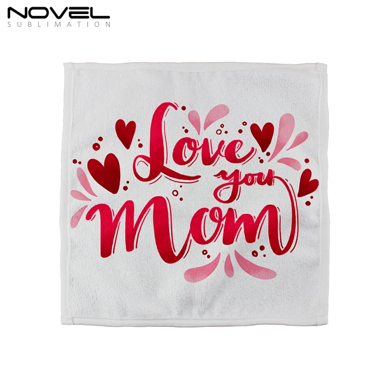 Home Hotel Soft Hand Towels Polyester Cotton White Square Blank DIY Printing Sublimation Towel