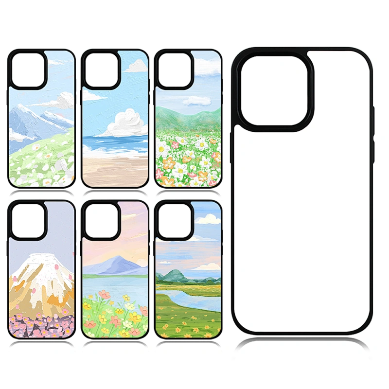 Compatible with Wireless Charge For iPhone 14 Pro max Mag safe DIY Phone Cover with Film Insert Sublimation 2D TPU Phone Case