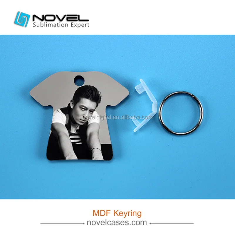 High Quality Sublimation Blank MDF Keyring, Printable Keychain