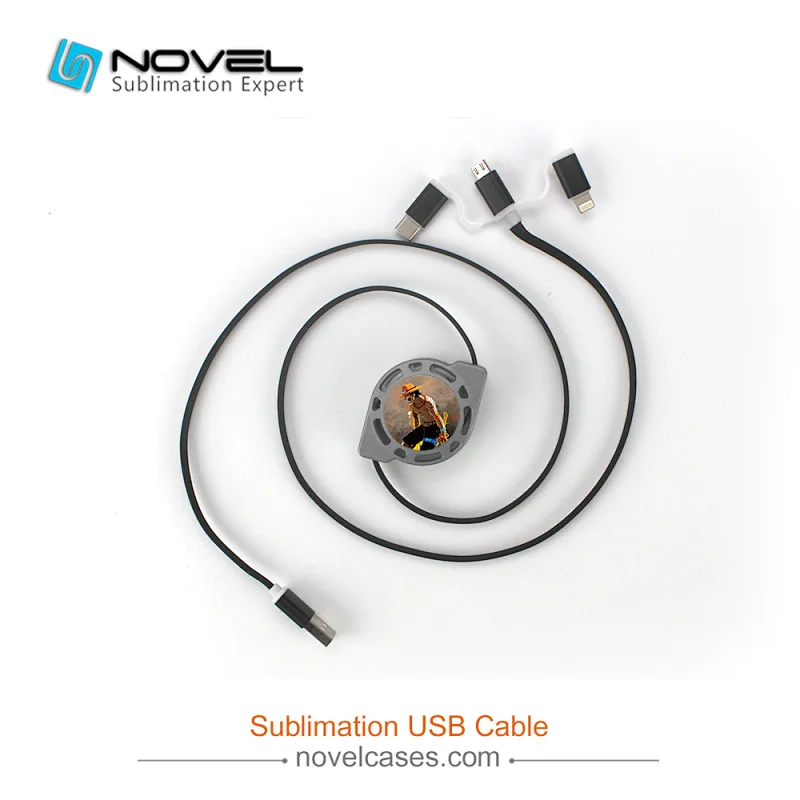 Multifunction Sublimation USB Cable 3 IN 1 Mobile Phone Power For IP/Android