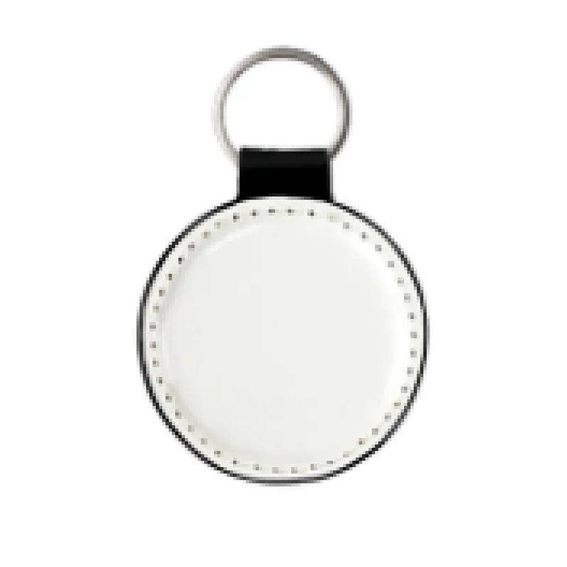 Blank DIY Promotional Keychains Double-sided Printable Custom Sublimation PU Leather Keyrings
