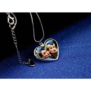 Heart Shape Sublimation Blank Metal Pendant Necklace Jewelry