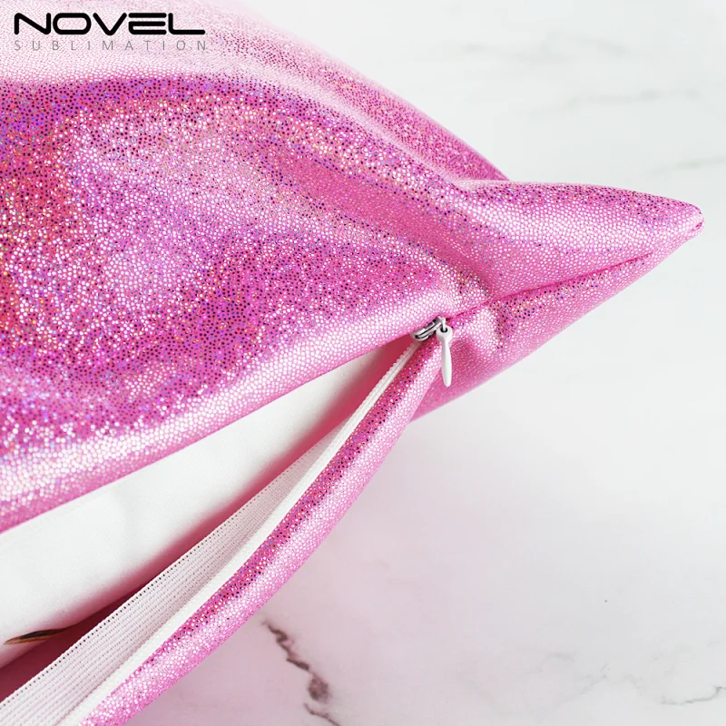 New arrival Sublimation Shiny Bling polyester photo cushion covers
