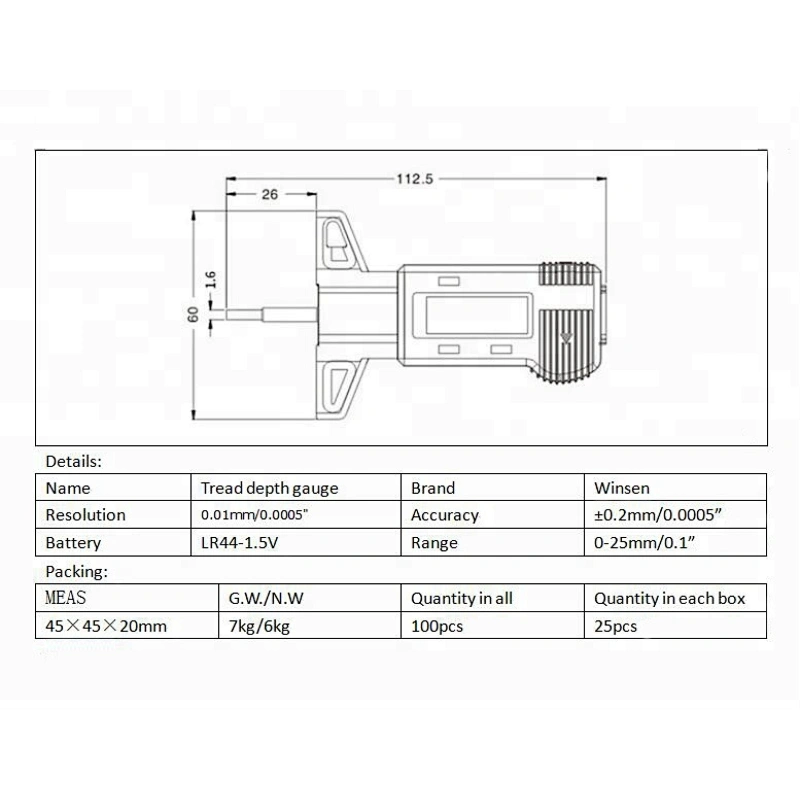 Metal probe Digital depth