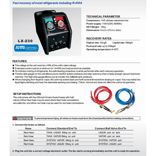 4 PORT REFRIGERANT RECOVERY MACHINE