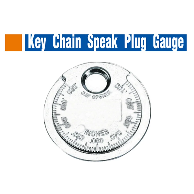 Key chain spark plug gauge