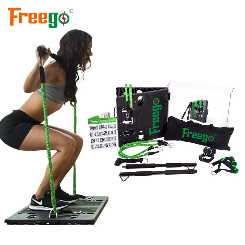 Portable pilates wholesaler with resistance band kit machine board