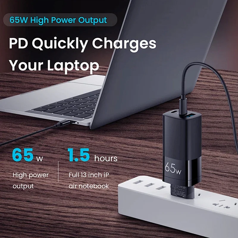 65W QC 3.0 GaN Quick Charger pd 65 w chargers Laptop Phone Charging EU Plug laptop adapter
