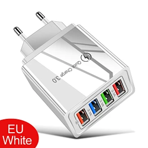 Cargador rápido de 4 USB Cargador de carga rápida 3.0 Adaptador de cargadores de teléfonos móviles