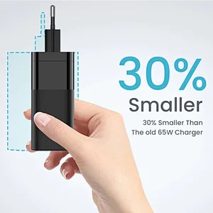 Laptop Charger Supplier Wall Charger 65W GaN AC/DC Power Adapter Pd Function Type C Port Travel Charging Mobile Phone Laptop USB