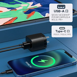 Cargador GaN 33W Pequeño Pd USB C Cargador rápido Entrega de energía 3.0 Adaptador de tecnología USB GaN para iPhone