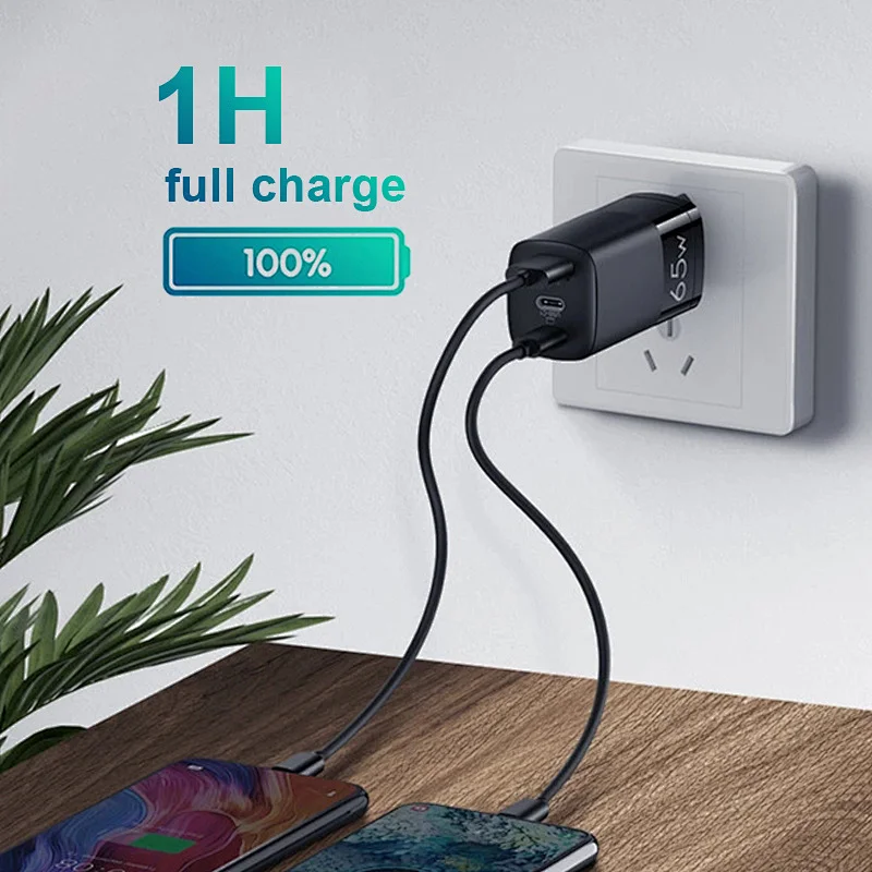 65W QC 3.0 GaN Quick Charger pd 65 w chargers Laptop Phone Charging EU Plug laptop adapter