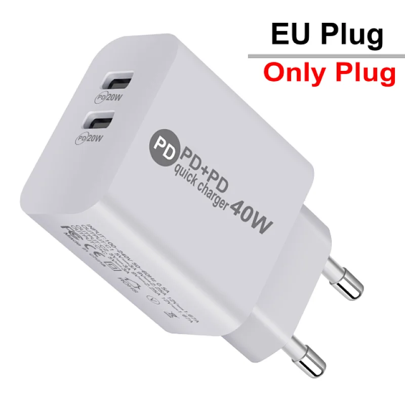 Type c Charger Fast Charging Adapter Portable 20w Dual Wall Charger Mobile Phone Chargers