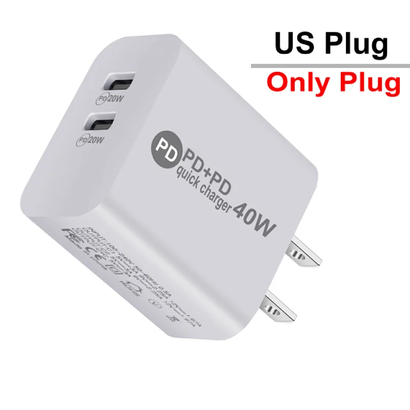 Type c Charger Fast Charging Adapter Portable 20w Dual Wall Charger Mobile Phone Chargers