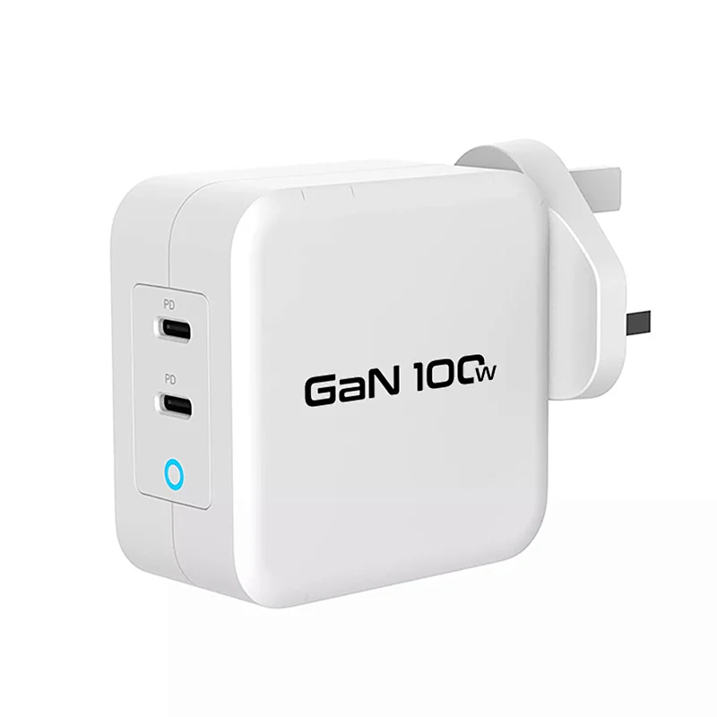 GaN 100W PD Travel laptop Adapter 2 Type C Fast Charger