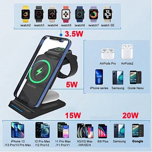 3 in 1 Wireless Charger Magnetic For iPhone 13 12 11 X Airpods iWatch 30W Qi Fast Charging Stand Dock For Xiaomi Huawei Samsung