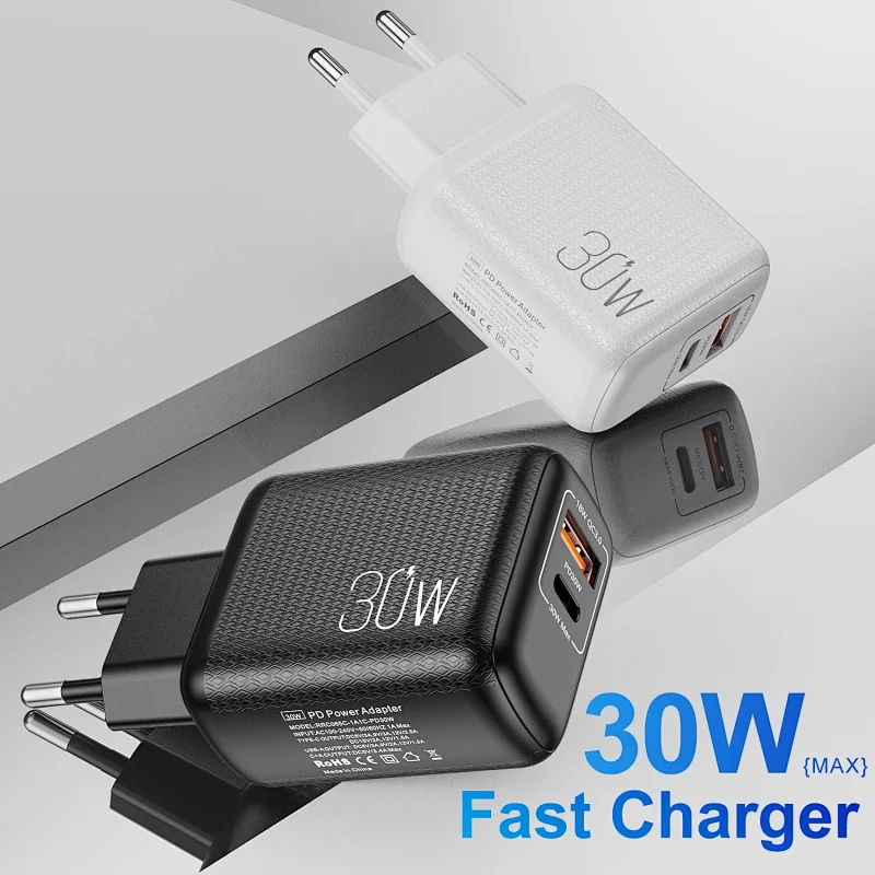 Quick Charge 3.0 QC PD 30W Charger PD3.0 QC3.0 USB Type C Fast Charger Phone PD Chargers