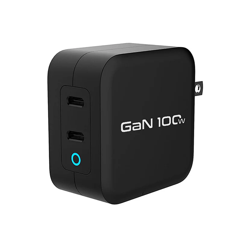 GaN 100W PD Travel laptop Adapter 2 Type C Fast Charger