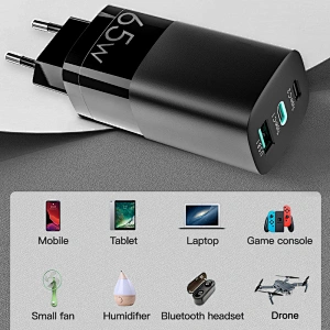 65W QC 3.0 GaN Quick Charger pd 65 w cargadores Laptop Phone Carga EU Plug laptop adapter