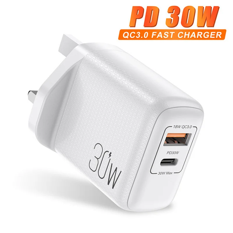 Quick Charge 3.0 QC PD 30W Cargador PD3.0 QC3.0 USB Tipo C Cargador rápido Teléfono PD Cargadores