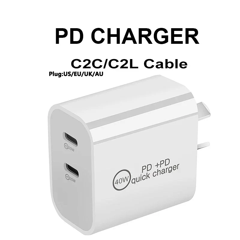 Type c Charger Fast Charging Adapter Portable 20w Dual Wall Charger Mobile Phone Chargers
