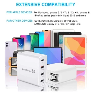 48W Quick Charger PD Charger For iPhone 13 12 Huawei Samsung Xiaomi Tablet Fast Wall Charger QC 4.0 3.0 US EU UK AU Plug Adapter