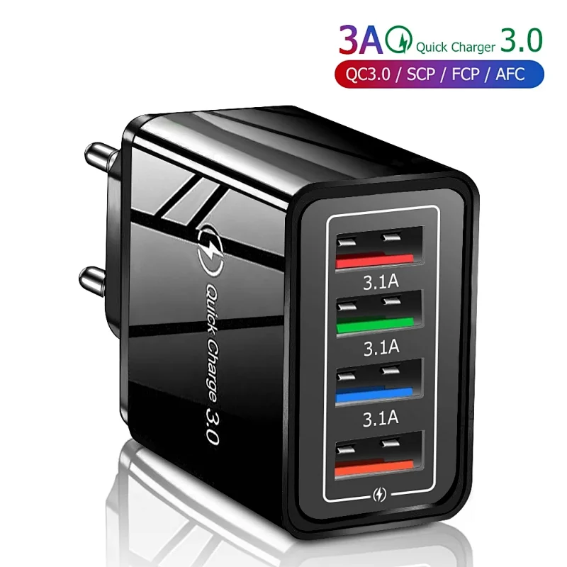 4 USB Fast Charger Quick Charge 3.0 Charger Mobile Phone Chargers Adapter