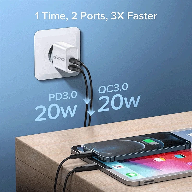 Original Apple PD 20W USB Type C Charger Adapter LED Fast Phone Charge for iPhone 12 11 Pro Max X Xs X Xr 7 AirPods iPad Huawei Xiaomi Samsung LG